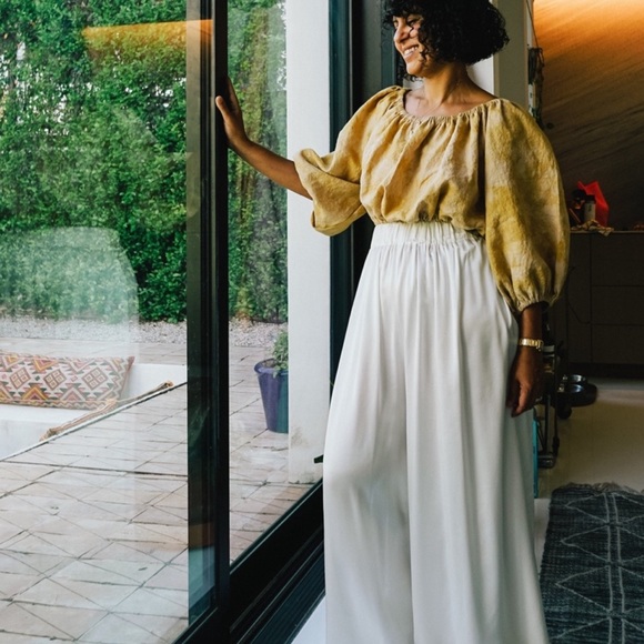 Miranda Bennett PALAZZO PANT IN SILK CHARMEUSE- NWT Size 2* see note - Picture 4 of 5